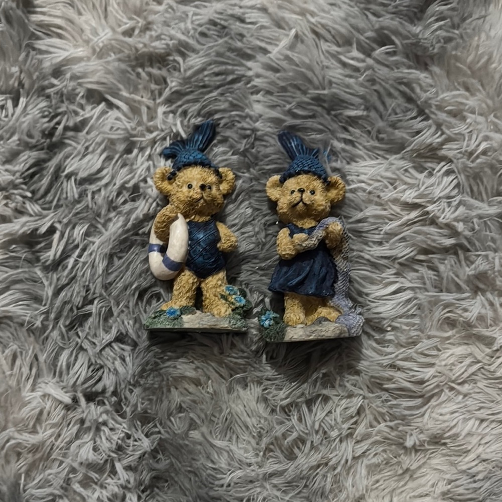 Blue and Tan Bear Figurines